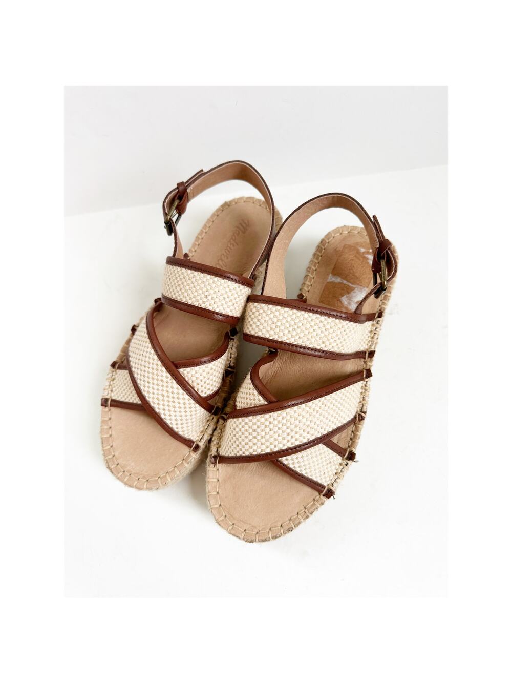 Madewell NWOB The Julie Espadrille Sandal 7M Cream Tan